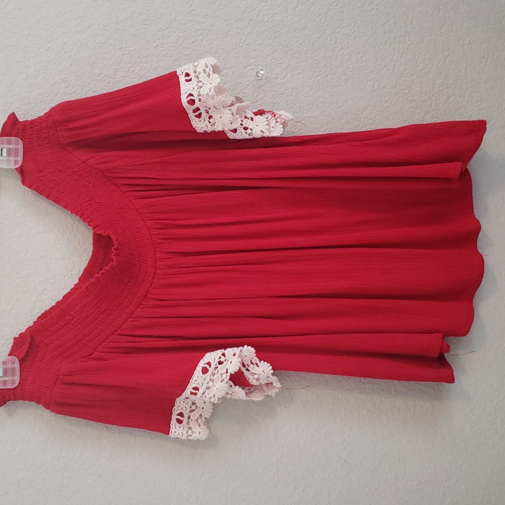 Red off shoulder top